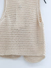 SWAYING 25 Fall/Winter Collection: Hand-crocheted silk and cashmere vest/waistcoat SW-SW25AW1T46C1SF-XING (Apricot)
